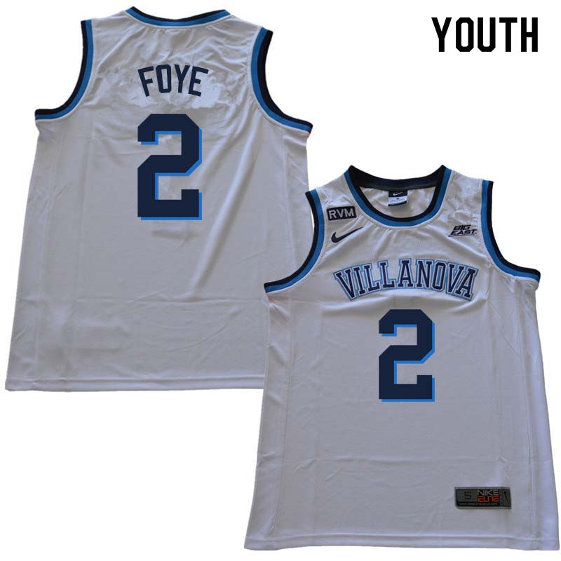 2018 Youth #2 Randy Foye Willanova Wildcats College Basketball Jerseys Sale-White - Click Image to Close